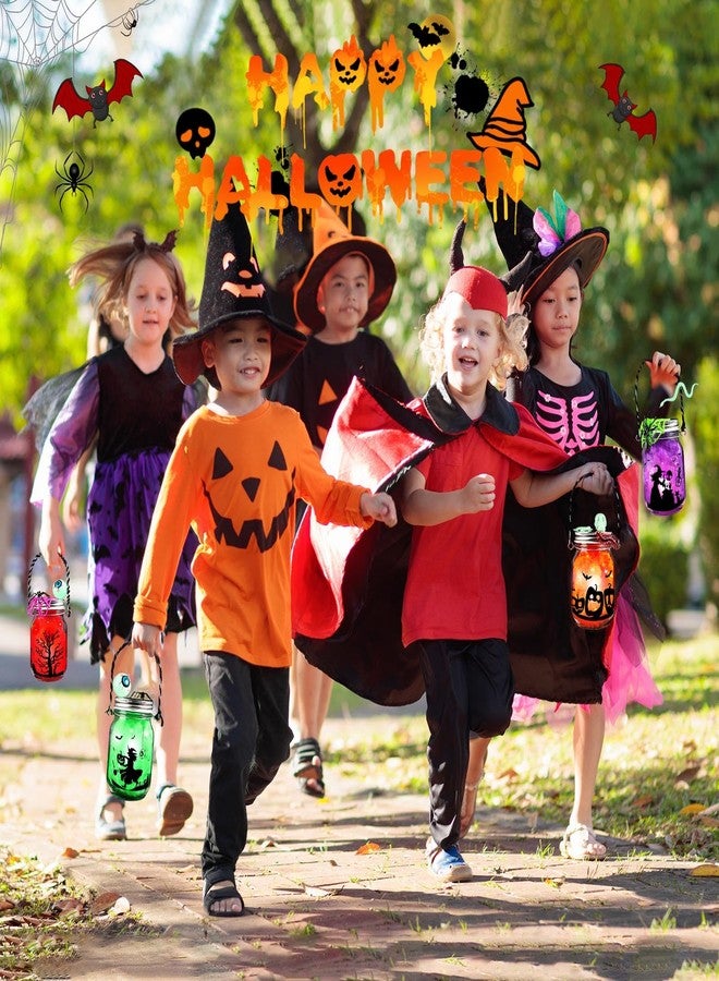 AuroTops Halloween Craft for Kids,4PCS Halloween Mason Jar Kit with Accessories for Kids DIY,Halloween-Theme Art Activities Supplies Gifts for Kids Aged 4-12,Party Decoration Classroom Trick or Treat - Image 5